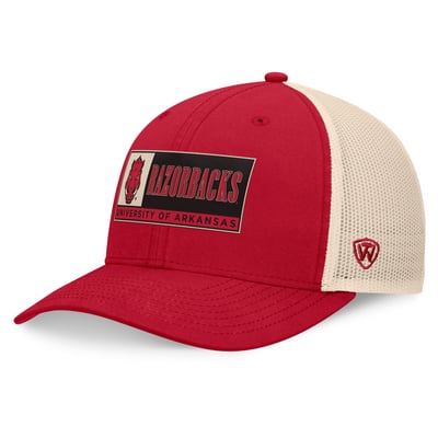 Arkansas Razorbacks Top of the World Bennett Trucker Adjustable Hat - Cardinal/Natural